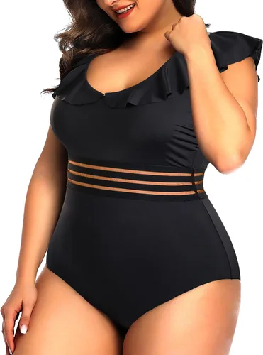 Vista 77 de Daci Falbala - Traje de baño de una pieza para mujer, con volantes y control de abdomen