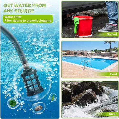 Vista 10 de KEPEAK Lavadora a presión inalámbrica, lavadora de energía portátil de 1450 PSI con boquilla 6 en 1, lavadora a presión de mano de 21 V con 2