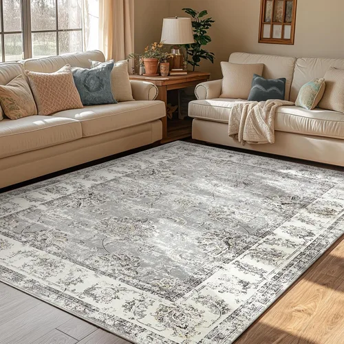 Vista 34 de jinchan Fiora - Alfombra lavable de área pequeña, alfombra de entrada floral de medio círculo de 2 x 3, tapete de media luna de pelo bajo, suave