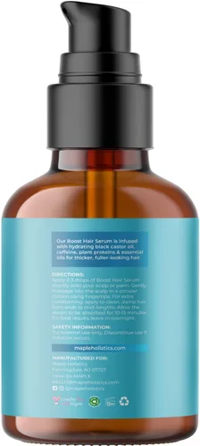 Vista 7 de Juego de 4 piezas de biotina – Champú, acondicionador, aceite y suero con cafeína, aceite de ricino negro, aceite esencial de romero y aminoácidos