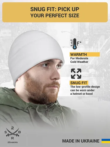 Vista 3 de 2SBR 2SABERS Gorro de invierno cálido de forro polar para hombre, gorro táctico militar del ejército