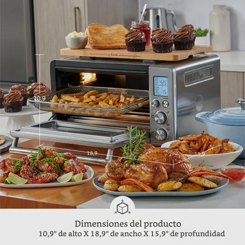 Vista 7 de Breville BOV860BST - Freidora de aire para horno inteligente, acero inoxidable negro