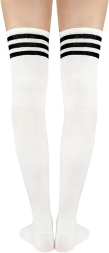 Vista 5 de Century Star Medias largas de atleta a rayas por encima de la rodilla para mujer