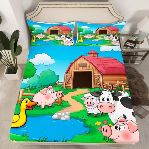 Vista 28 de Erosebridal Juego de sábanas de ratas para niños, tamaño Queen, juego de ropa de cama con diseño de roedores de ratón, divertido diseño de animales