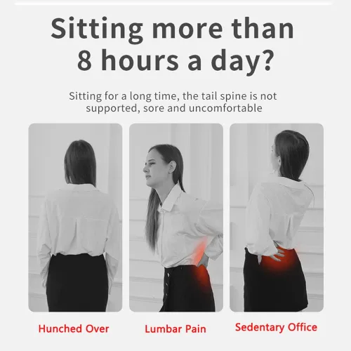 Vista 4 de Cojín de asiento de espuma viscoelástica transpirable para el dolor de espalda, coxis, silla ortopédica de oficina, silla de ruedas, soporte