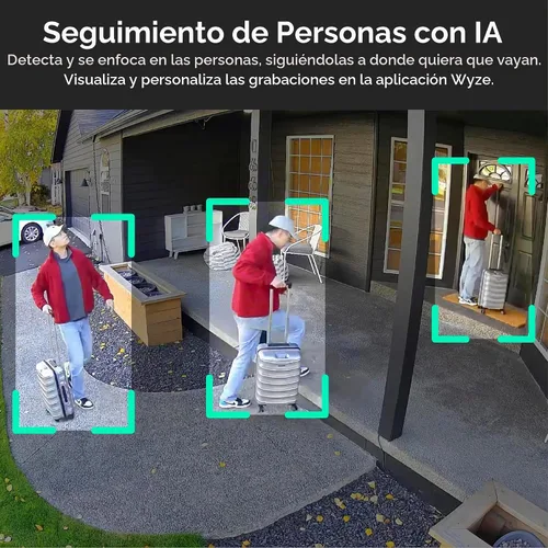 Vista 6 de WYZE Cámara solar Pan, cámaras de seguridad 2K inalámbricas al aire libre