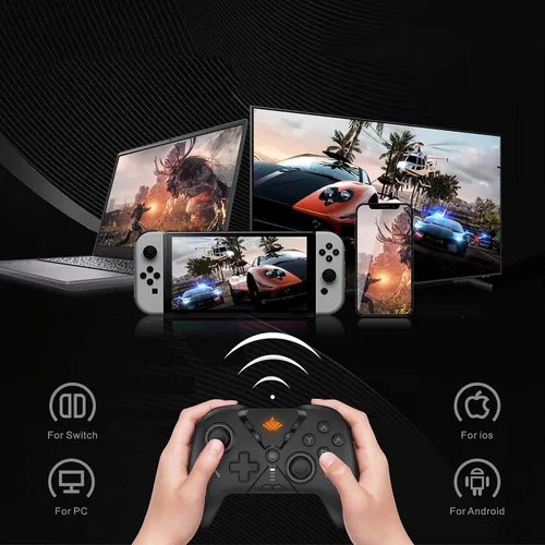 Vista 2 de MOGEMYTH Switch Controller, with Dual Vibration and 6-Axis Gyro, BT Controller for iPhone/Android/Switch and Windows 7/8/10/11,wireless controller pc