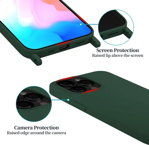 Vista 85 de Funda compatible con iPhone 8 Plus, iPhone 7 Plus/6 Plus/6S Plus con cordón, funda cruzada para iPhone con correa ajustable de silicona para iPhone