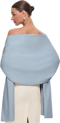 Vista 29 de PULI Bufanda y chal tipo pashmina para mujer, accesorio para vestido de noche, gran bufanda manta larga, chal para boda nupcial de invierno