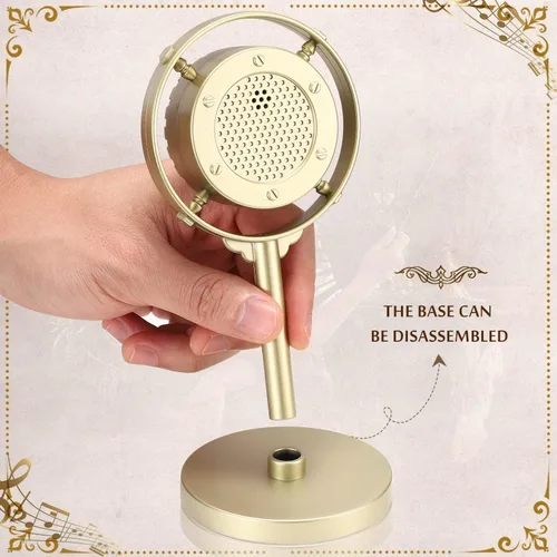 Vista 3 de Facmogu Modelo clásico de accesorios de micrófono retro, micrófono de plástico falso antiguo de 1930 a 1940, accesorios de micrófono retro vintage