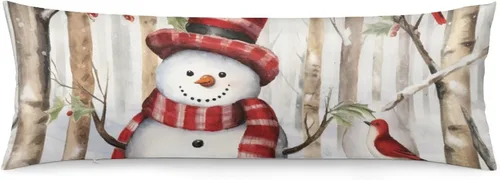 Vista 11 de Snowy Barn Winter Scene - Funda de almohada corporal de 20 x 54 pulgadas, funda de almohada larga para cama de vacaciones de invierno, funda