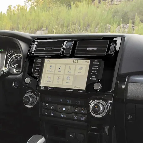 Vista 6 de RAZPOY Borde para panel de navegación, cubierta de tablero GPS para consola central compatible con Toyota 4Runner 2020-2023, color negro Fibra