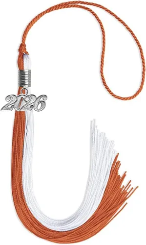 Vista 223 de Endea Graduation Borla de doble color con gota de fecha plateada (negro/oro antiguo, 2025)