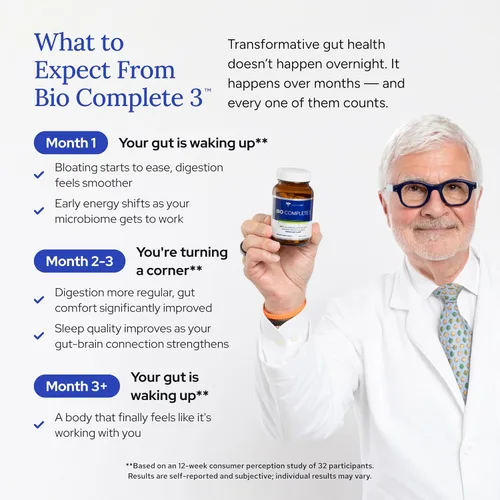 Vista 4 de Gundry MD® Bio Complete 3, probióticos 3 en 1 para la salud intestinal, suplementos probióticos para la digestión, suplemento que apoya