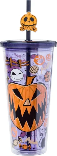 Vista 7 de Silver Buffalo Disney Una Loca Aventura de Goofy con Goofy, Max Goof, Roxanne y Bobby Zimuruski - Vaso de plástico para bebidas frías con tapa