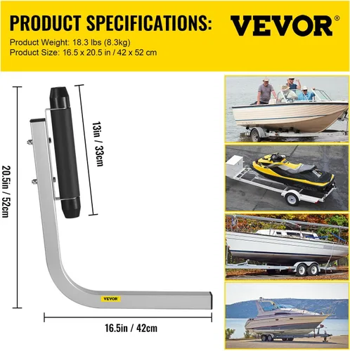 Vista 7 de VEVOR Boat Trailer Guide, 22"-60" Adjustable Design Trailer Guide Poles, 2PCS Rustproof Steel Trailer Guide, for Ski Boat, Fishing Boat