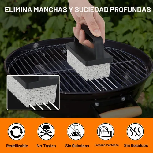 Vista 5 de Kit de limpieza de parrilla compatible con Blackstone - Kit de limpieza de parrilla con ladrillo de parrilla, raspador de plancha y cepillo