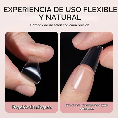 Vista 4 de MelodySusie Puntas de uñas cuadradas extralargas en X, 600 unidades, 12 tamaños, acrílico transparente, uñas a presión para extensiones de bricolaje