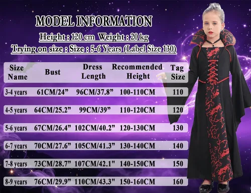 Vista 6 de iTVTi Disfraz de vampiro para niñas, disfraz de Halloween, carnaval, vestido negro para cosplay