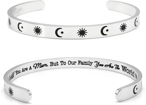Vista 228 de Pulseras inspiradoras para mujer, joyería de acero inoxidable, con refranes, pulsera motivacional con mensaje oculto, pulseras grabadas para mejor