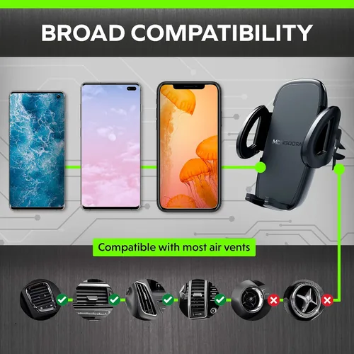 Vista 6 de Soporte de teléfono para ventilación de aire, soporte universal para teléfono celular con bloqueo para cualquier teléfono inteligente, iPhone