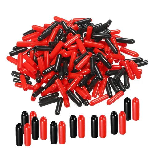 Vista 60 de MECCANIXITY 50 unids tapas de goma Surtido de 0.079 in PVC vinilo tornillo rosca protector para tornillo tornillo negro rojo
