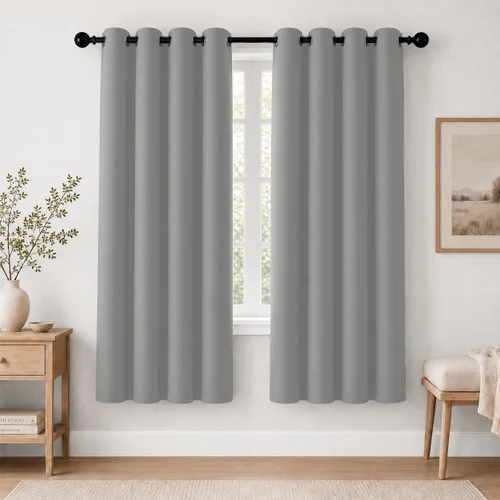 Vista 33 de Cortinas de oscurecimiento de habitación de 84 pulgadas de largo para dormitorio, sala de estar, cortinas térmicas aislantes con ojales