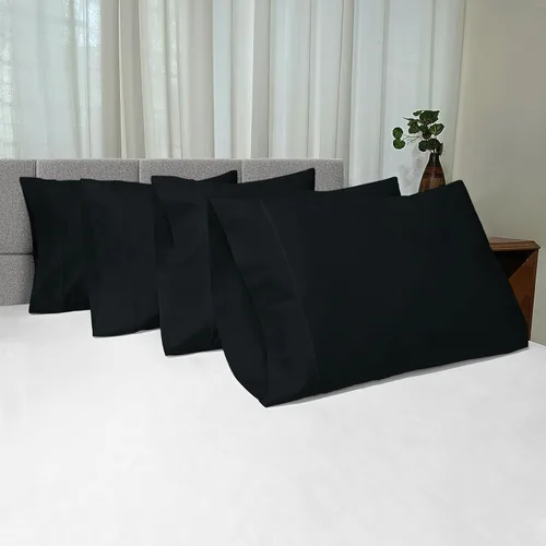 Vista 125 de Juego de 2 fundas de almohada de 100 % algodón puro, tamaño King, color plateado, lujosas fundas de almohada de algodón de fibra larga de 400 hilos