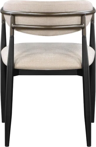 Vista 6 de Acme Jaramillo Barrel - Silla lateral en color beige y negro (juego de 2)