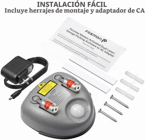Vista 6 de Fosmon, Sistema de Guía de Asistencia de Estacionamiento de Garaje de Ángulo Más Amplio con Láser Dual, Sensor de Estacionamiento Ajustable de 360