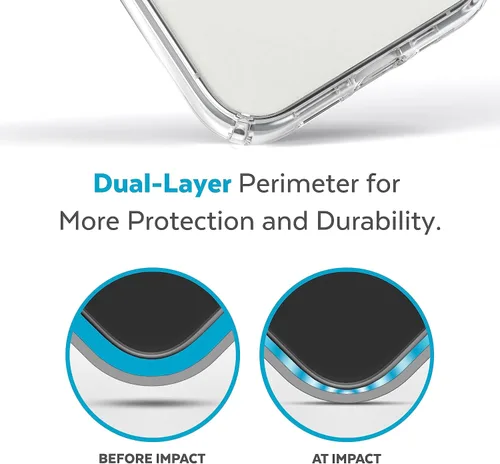 Vista 5 de Speck Funda transparente para iPhone 14 Pro Max, protección contra caídas, resistente a los arañazos, funda delgada de doble capa para iPhone 14 Pro