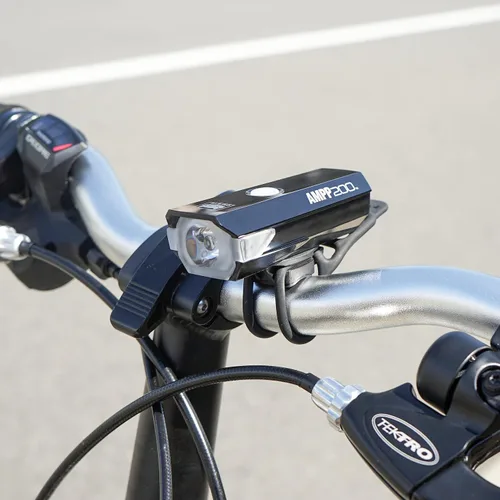 Vista 2 de CATEYE AMPP & ViZ - Kit combinado de luces para bicicleta recargables USB – IPX4 impermeable de alto lumen AMPP Opticube™ LED y luz de seguridad
