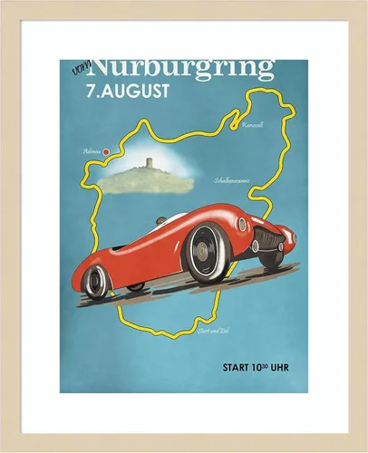 Vista 17 de Amanti Art Impresión artística enmarcada para pared, 24 x 20 pulgadas, Nurburgring Motorcycle Racing por Mark Rogan, arte de pared deportivo