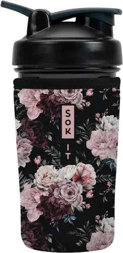 Vista 37 de Sok It BotlSok Botella Mezcladora de Proteínas con Funda Aislante de Neopreno (Floral Abstracto, Se Ajusta a Mezcladoras de 24oz)