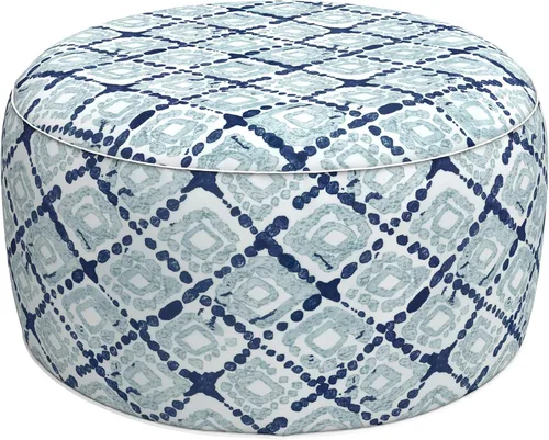 Vista 49 de LVTXIII Otomana inflable para interiores y exteriores, reposapiés redondo, 21 pulgadas de diámetro x 9 pulgadas de alto, todo clima, portátil, Hojas