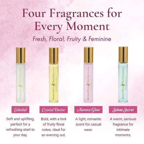 Vista 4 de Beverly Hills Polo Club Set de regalo de perfume para mujer, edición limitada, 4 piezas, colección de 0.3 fl oz con tapa magnética, Celestial
