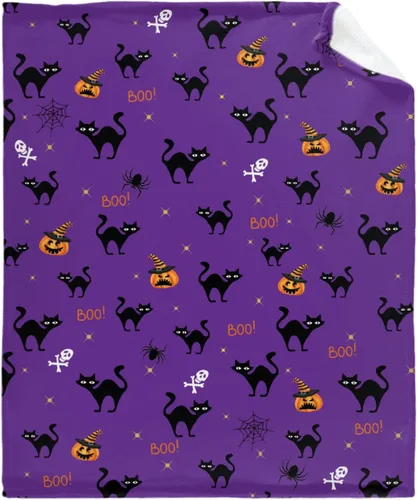 Vista 21 de Manta de Halloween para bebé, diseño de calabaza, fantasma, telaraña, súper suave, manta acogedora para recién nacido, manta de recepción para bebé