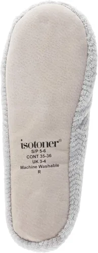 Vista 3 de Isotoner - Pantuflas de microfibra con patrón de chevrón para mujer con suela de ante y absorción de humedad para mayor comodidad