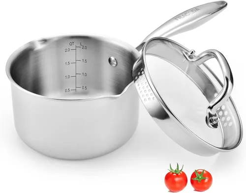 Vista 12 de Cacerola antiadherente de 2 cuartos con tapa, cacerola de cerámica pequeña para cocinar, no tóxica, libre de PTFE y PFOA - apta para horno