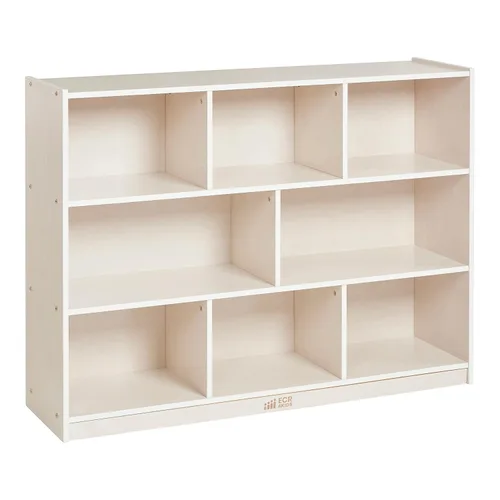 Vista 12 de ECR4Kids Gabinete de almacenamiento móvil de 8 compartimentos, primaria, muebles de aula, gris desgastado Durable birch, GREENGUARD Gold