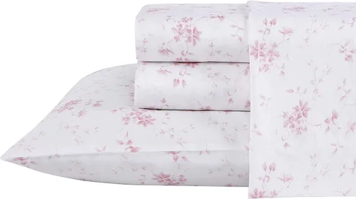 Vista 21 de Laura Ashley - Juego de sábanas individuales con sábana bajera y funda de Bettinas Blooms Rojo