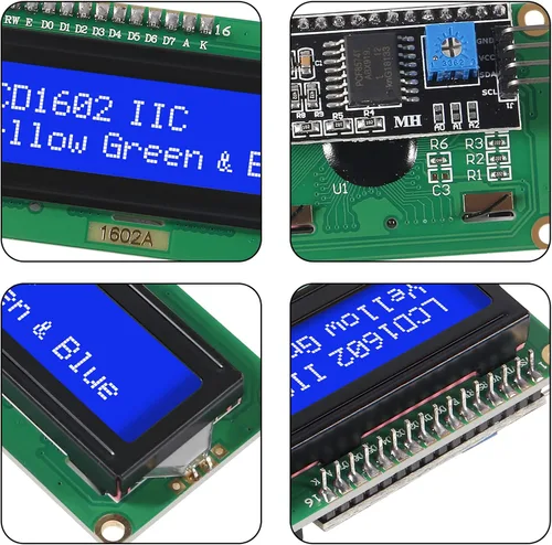 Vista 3 de 4 unids LCD1602 1602 módulo LCD pantalla azul 16x2 carácter pantalla LCD con IIC I2C interfaz serie adaptador módulo