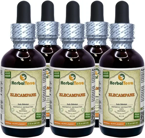 Vista 8 de Herbal Terra LLC Elecampane (inula helenium) glicerita, extracto líquido sin alcohol de raíz seca 2 oz