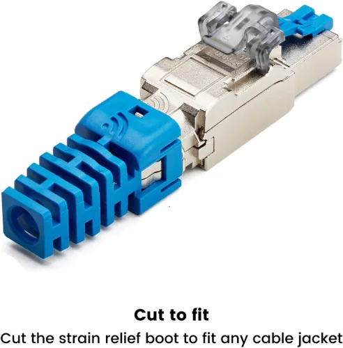 Vista 5 de TRUE CABLE Enchufe de terminación de campo sin herramientas Cat6A, STP blindado, PoE++ 4PPoE, sin herramientas, conector modular RJ45, 10Gb