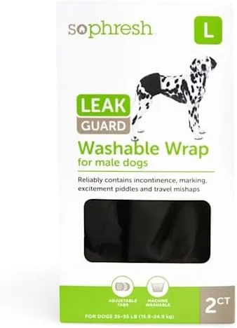 Vista 7 de So Phresh by Petco - Envoltura lavable para perros machos, paquete pequeño de 2