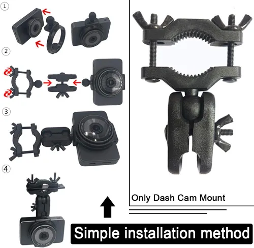 Vista 4 de Kakalote Soporte universal para coche - Soporte y soporte para cámaras de salpicadero, se adapta a la mayoría de los modelos (negro)