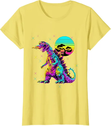 Vista 23 de Cool Streetwear synthwave 80s 90s retro anime snakezilla camiseta, Negro