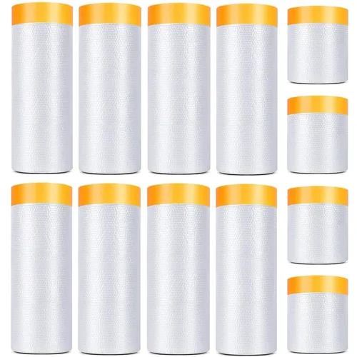 Vista 8 de 3 rollos de película de enmascaramiento de pintura precintada, 5 x Película adhesiva precintada