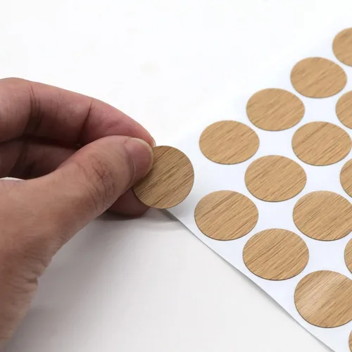 Vista 3 de Pegatinas autoadhesivas para agujeros de tornillo, tapas de cubierta de PVC, a prueba de polvo para muebles de madera, gabinete de 0.827 in, 2 Arce