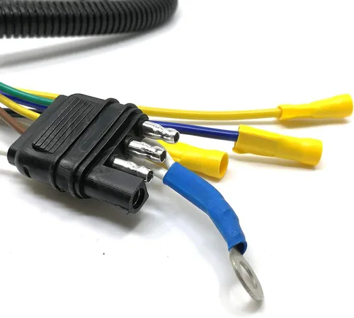 Vista 6 de Adaptador de remolque de cuchilla RV de 4 vías plano a 7 vías Conector eléctrico con soporte de montaje